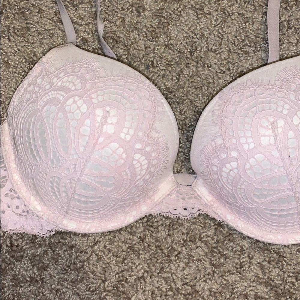Victoria’s Secret Lacy White and Lilac Push Up Bra